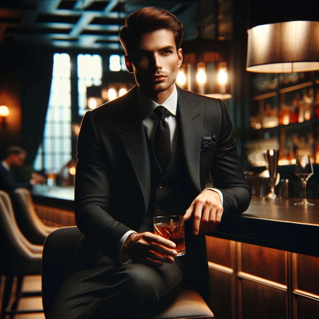 A hot guy in a bar